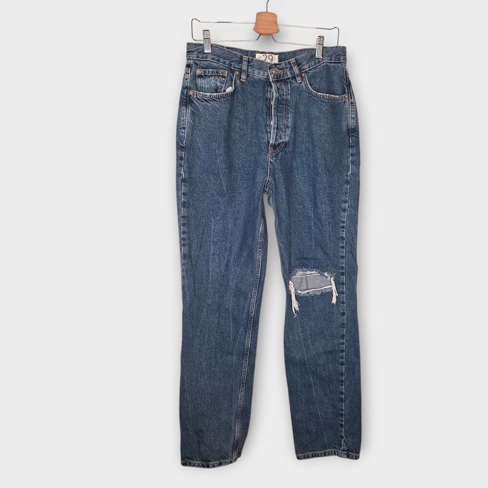 Free People We The Free High Rise Distressed Straight Leg Jeans Womens 29